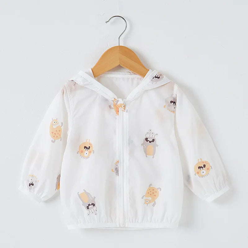 Girls Hooded Cartoon Jacket | Stylish Summer Outfit for Kids