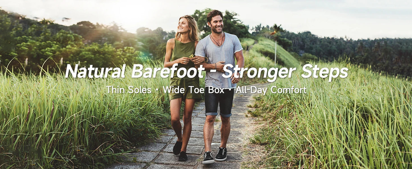 Wide Toe Box Barefoot Sneakers | Comfortable Zero Drop Slip-On Shoes