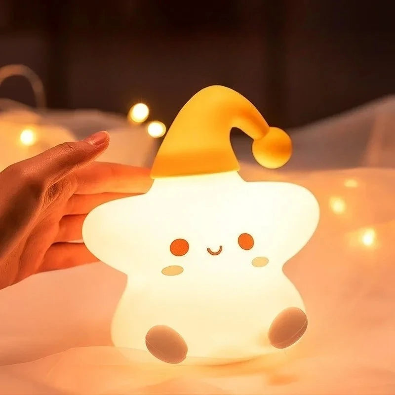 Cute Yellow Star Night Light | Adorable Battery-Powered Lamp