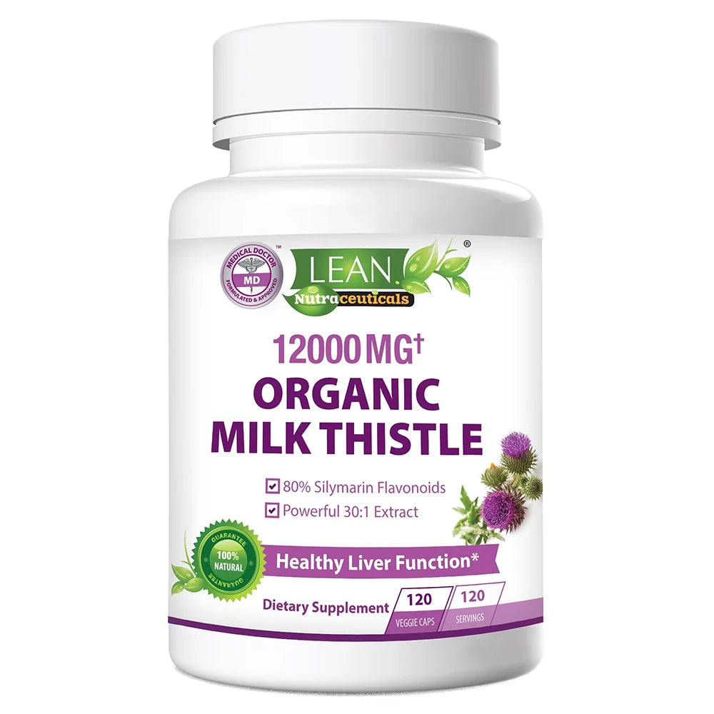 Organic Milk Thistle Liver Cleanse Supplement | 120 Capsules
