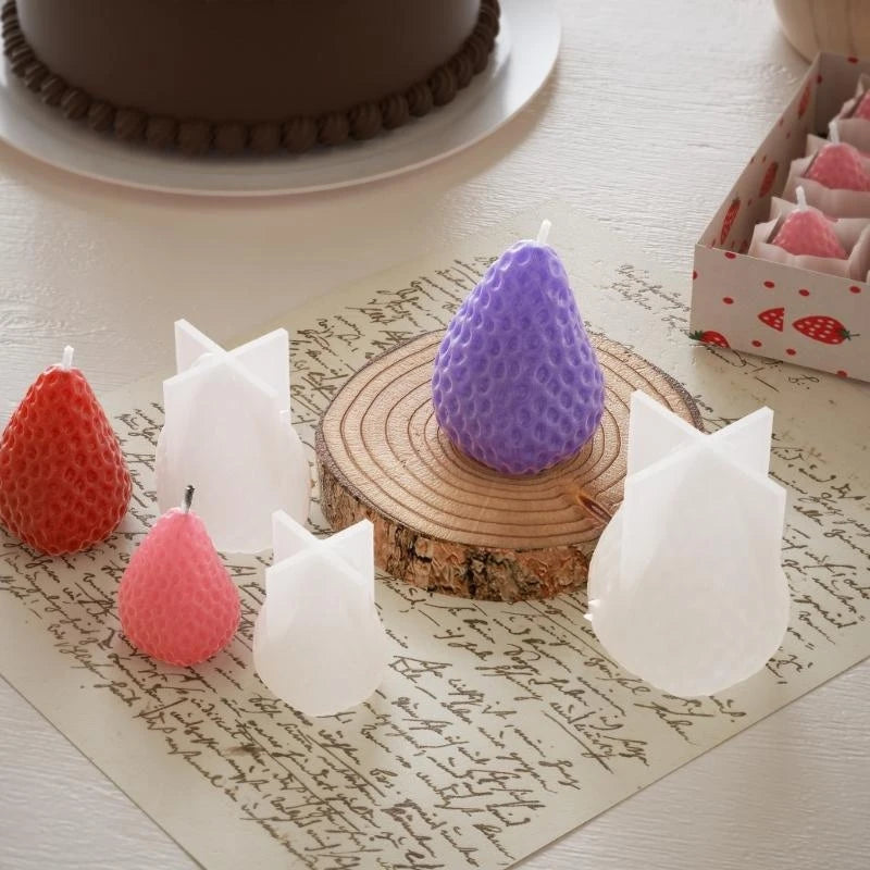 3D Strawberry Aromatherapy Candle Silicone Mold | DIY Gift Maker