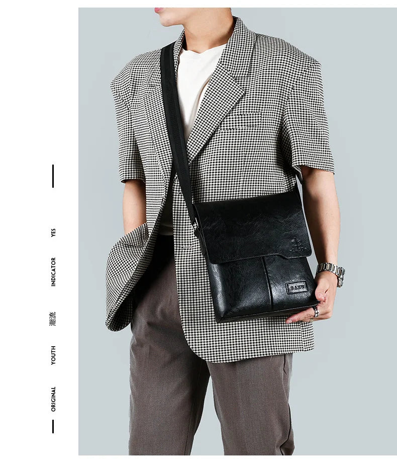 Luxury Vintage Leather Messenger Bags for Men | Stylish Shoulder Bag