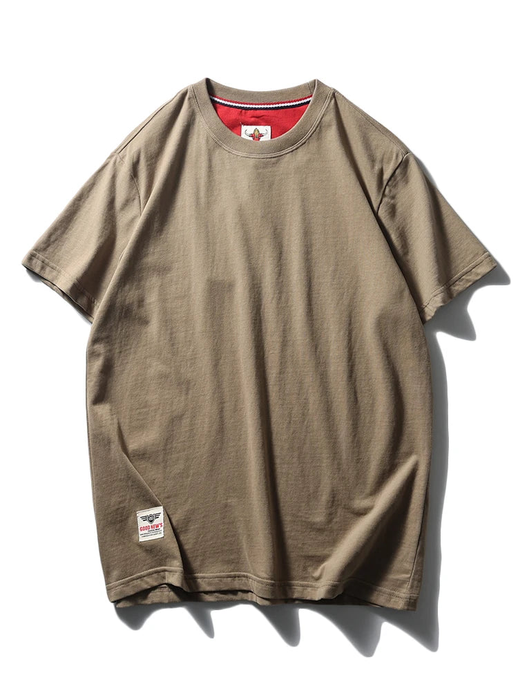 Men's Retro Solid Color Short Sleeve T-shirt | Summer Fashion Top