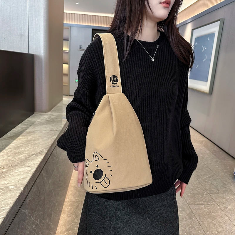 Cartoon Chest Sling Bag for Women | Versatile Crossbody Daypack