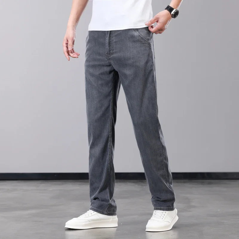 Men's Summer Thin Jeans | Soft Breathable Denim Casual Trousers