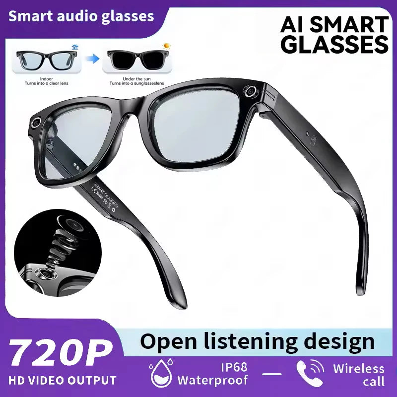 AI Smart Glasses with HD Camera & Language Translation | Versatile Smart Sunglasses