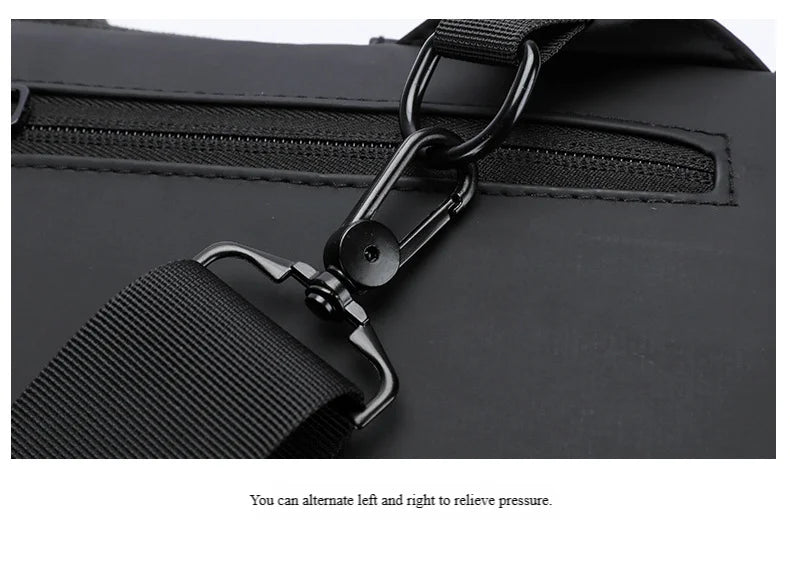 Men's Anti-Theft Chest Bag with USB Port | Waterproof Crossbody Sling