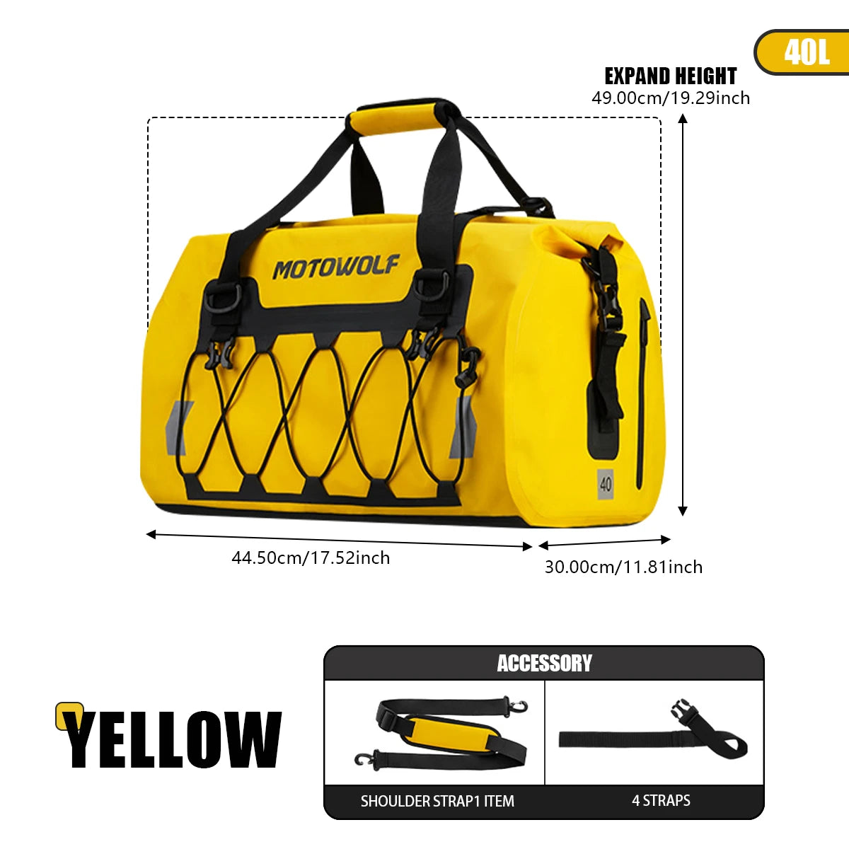 Waterproof Motorcycle Rear Seat Bag | Versatile Travel Duffel Bag