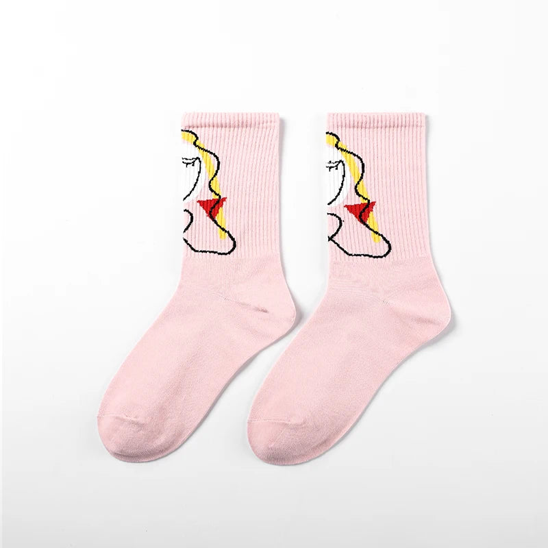 Trendy Unisex Cartoon Cotton Crew Socks | Comfort Meets Style