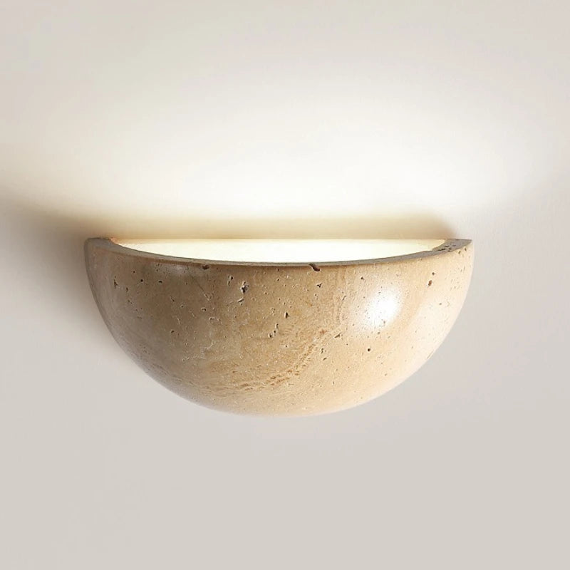 Retro Yellow Travertine Wall Light | Wabi Sabi Style Lamp