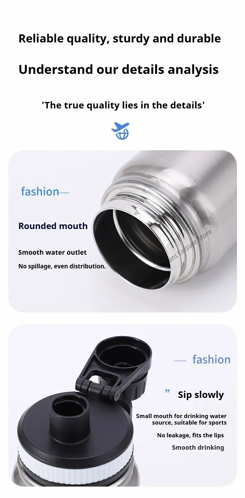 Stainless Steel Vacuum Thermos Bottle | Insulated Sport Mug