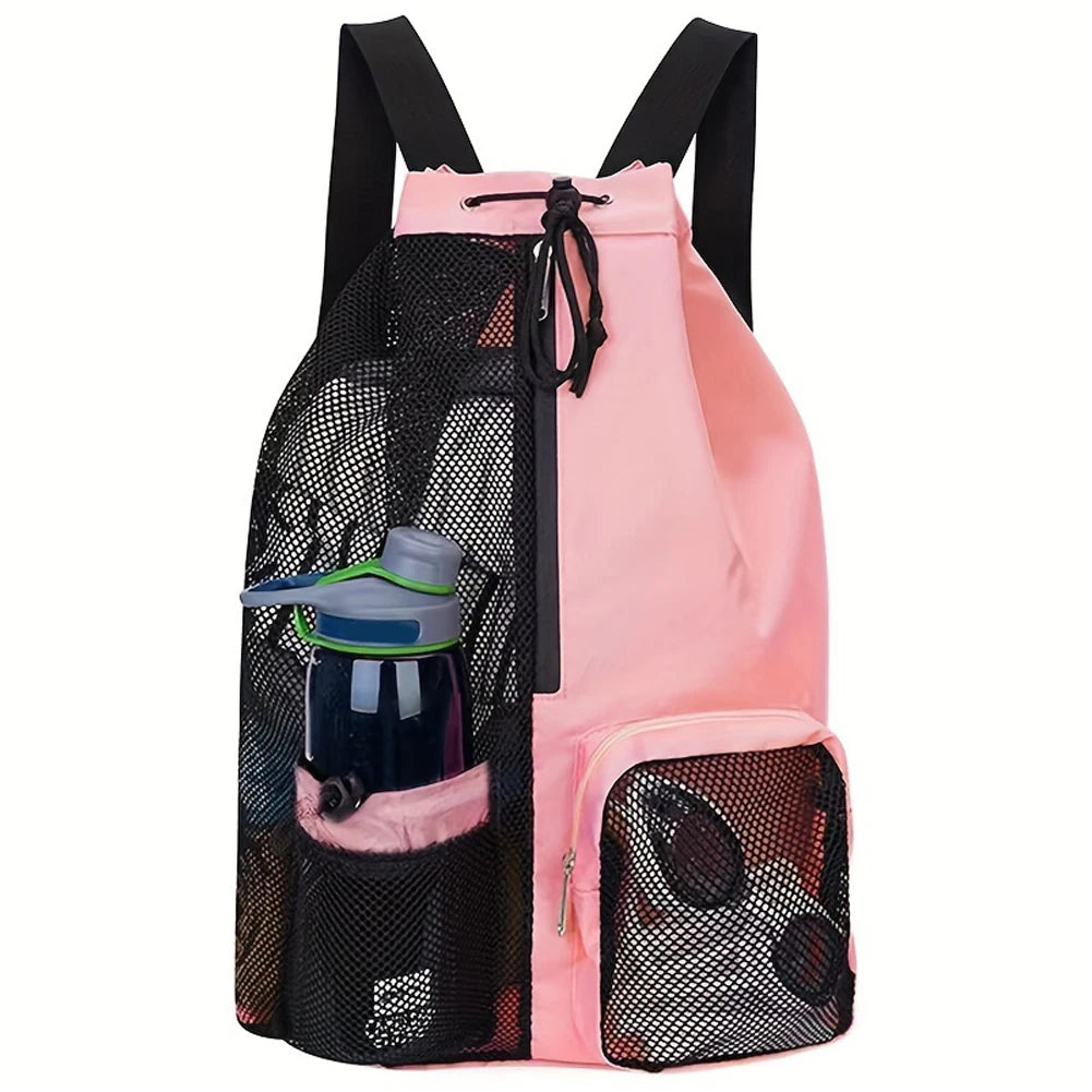 Lightweight Basketball Drawstring Backpack with Wet Pocket