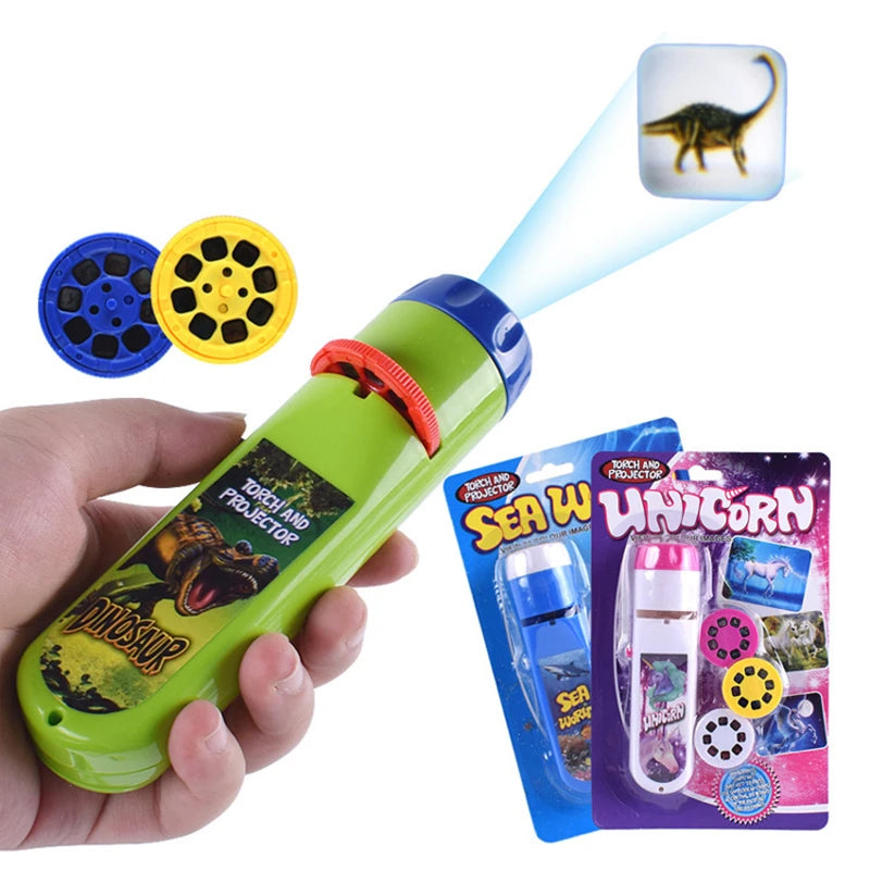 Cute Cartoon Projector Flashlight | Fun Bedtime Learning Toy