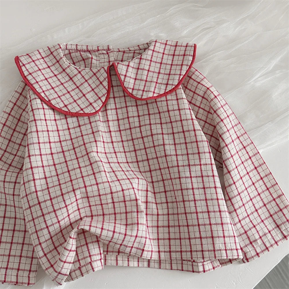 Cotton Baby Girls' Long Sleeve Plaid Blouse | Cute & Comfy Toddler Top