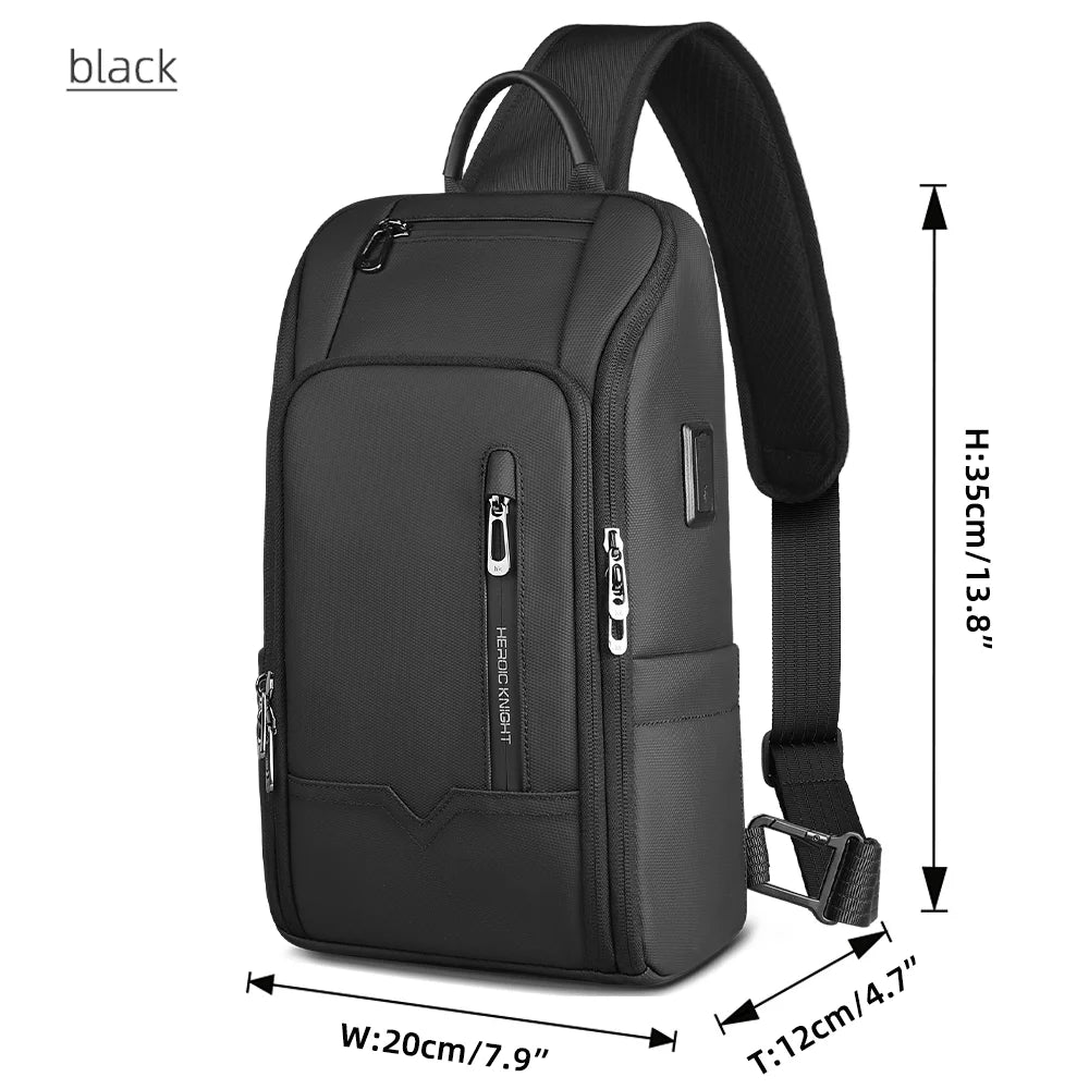 Men's Waterproof Anti-Theft Shoulder Sling Bag | Multi-Pocket Crossbody