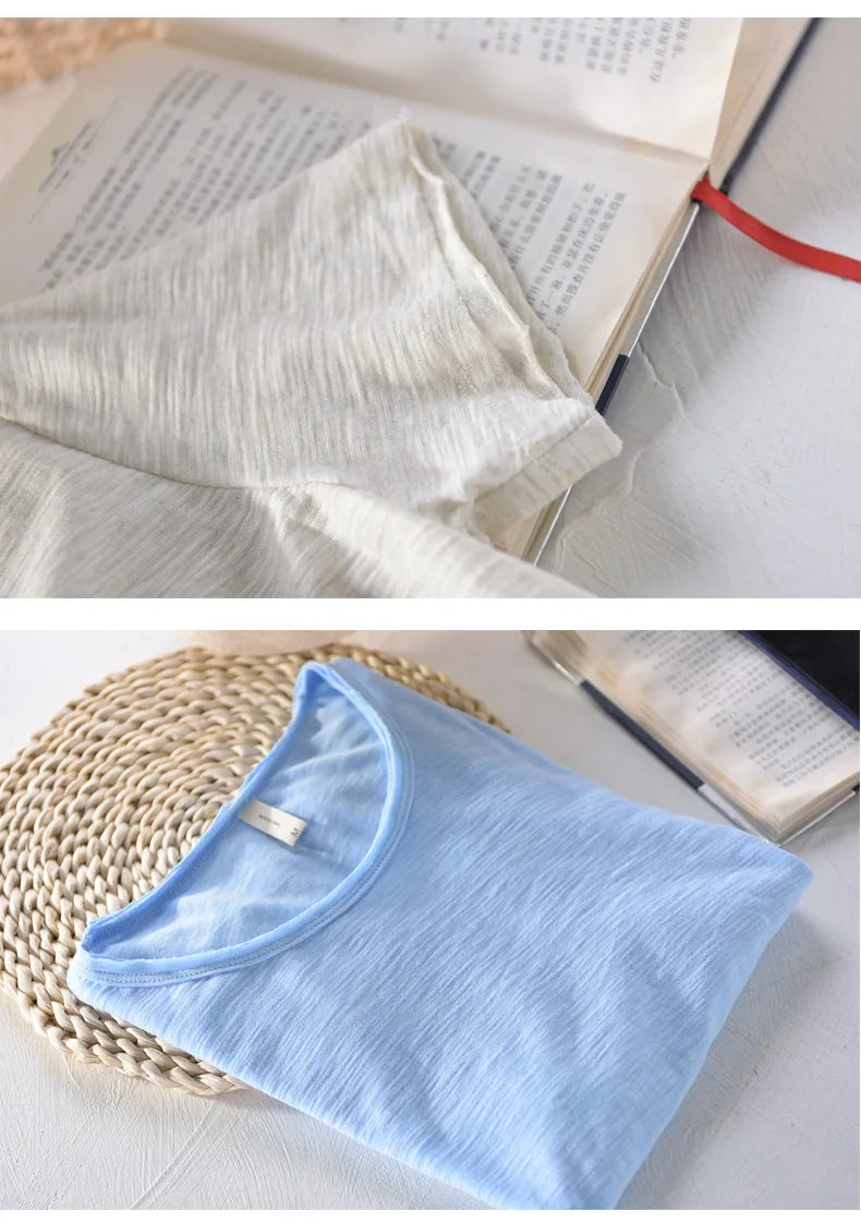 Men's Retro Raw Edge T-Shirt | Lightweight & Breathable Casual Top