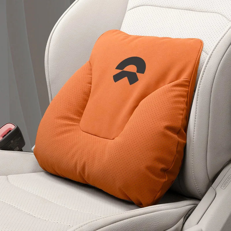 Premium Leather Car Neck Pillow | Ultimate Lumbar Support
