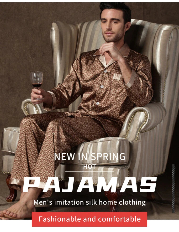 Men's Cozy Satin Pajama Set | Soft Floral Sleepwear