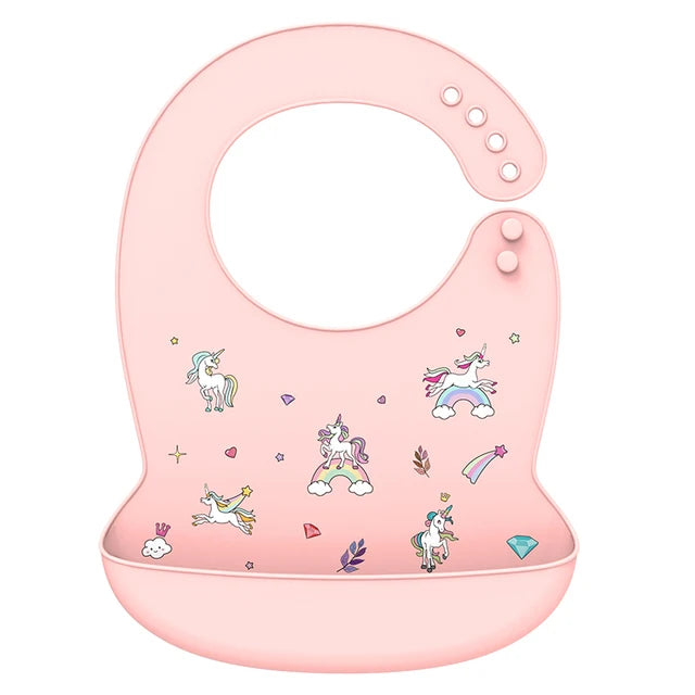 Waterproof Silicone Baby Bibs | Adjustable Cute Feeding Aprons