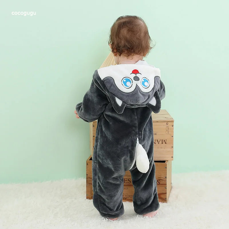 Cute Flannel Baby Romper | Cozy Hooded Pajama for Newborns