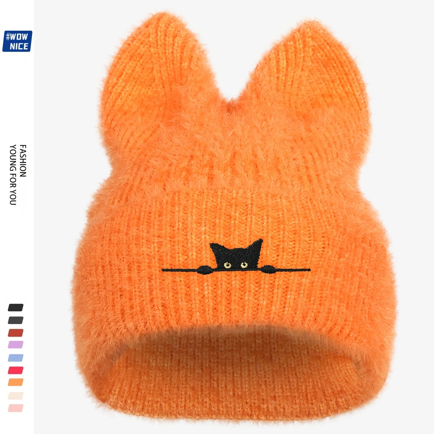 Cat Ears Knitted Hat | Warm Woolen Beanie for Cute Winter Style