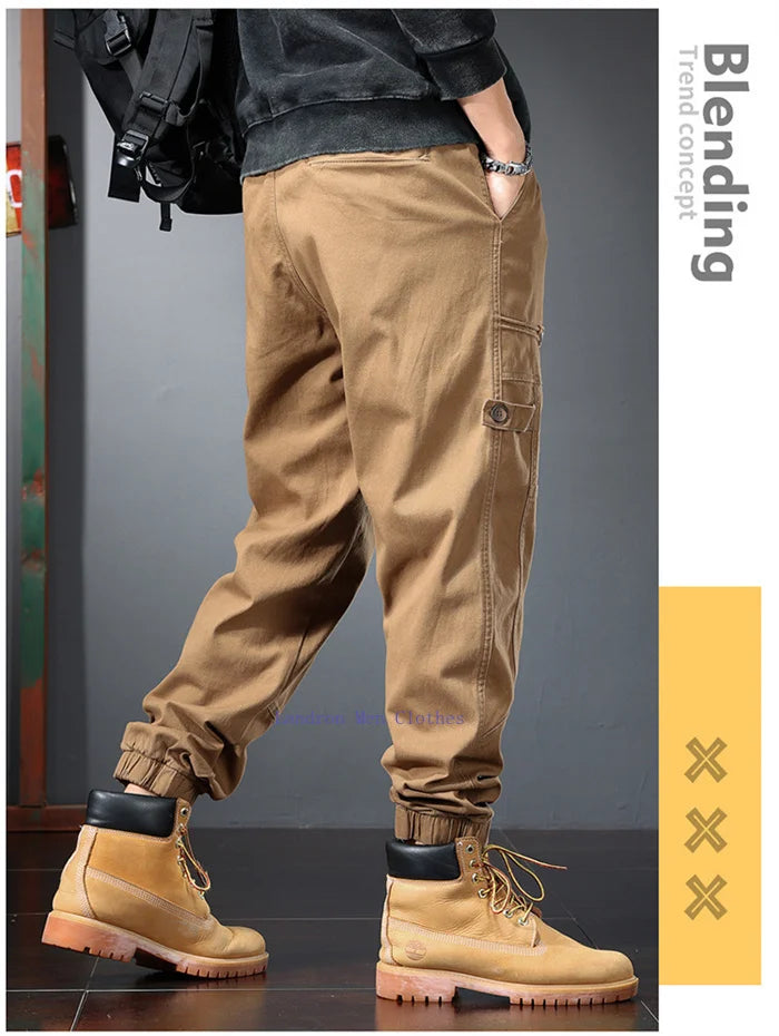 Plus Size Cotton Joggers for Men | Comfortable Ankle-Length Pants