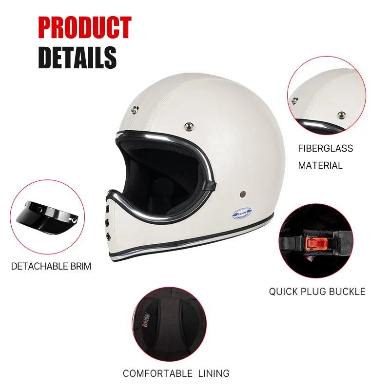 Yellow Vintage Full Face Helmet with Photochromic Goggles | Safety & Style