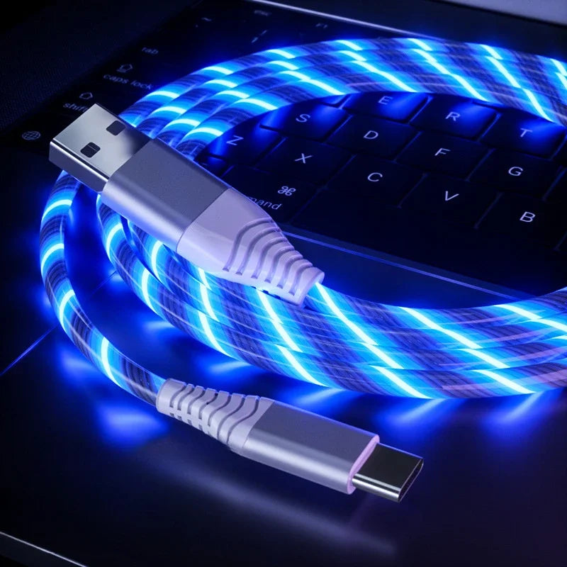 Glowing LED Fast Charging Data Cord | Type C & Micro USB Cable