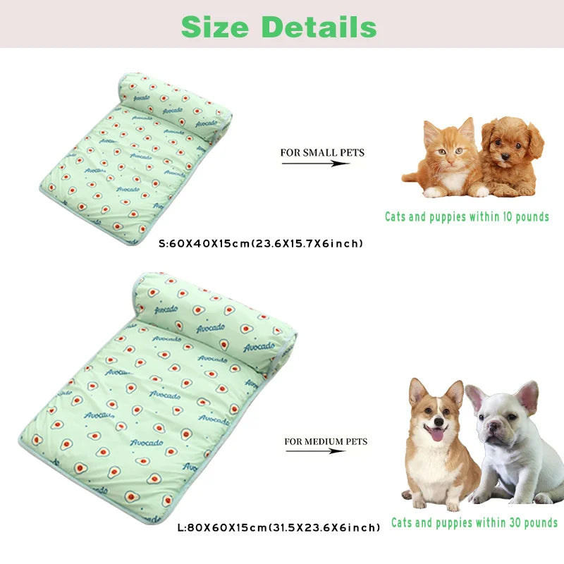 Summer Ice Silk Pet Cooling Mat | Non-Slip Washable Dog Bed