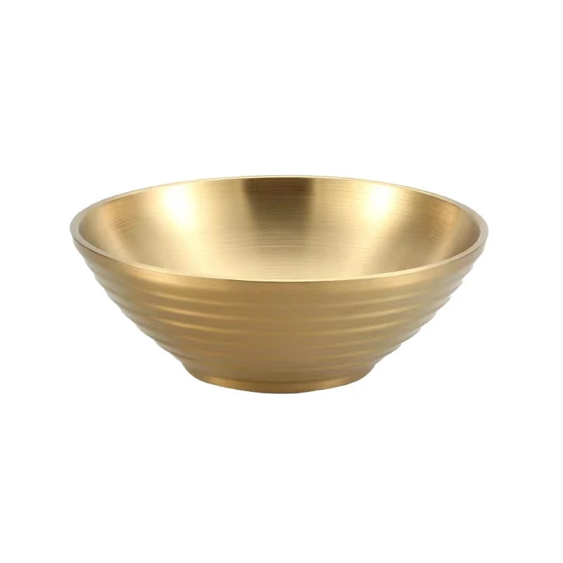 Large Double Layer Stainless Steel Ramen Bowl | Anti-Scald Design