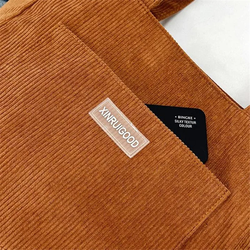 Stylish Women's Corduroy Shoulder Tote Bag | Large Capacity Handbag