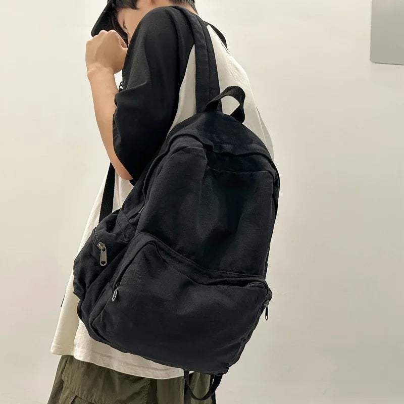 Vintage Washed Canvas Backpack | Stylish School & Travel Bag