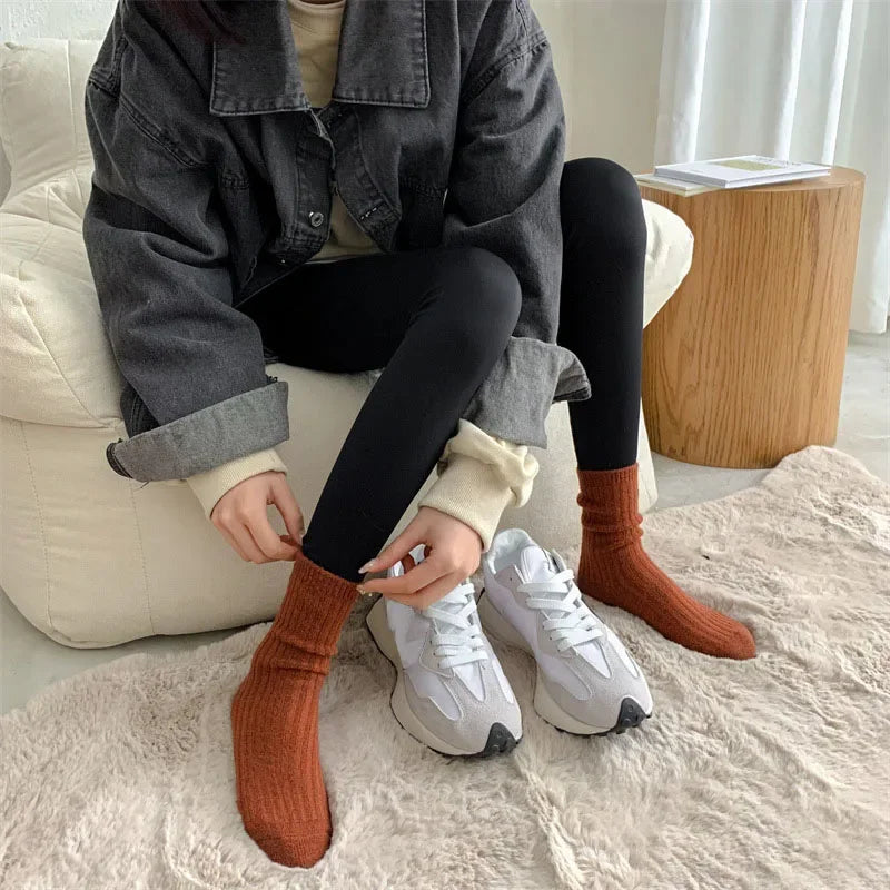Cozy Thermal Crew Socks for Women | Luxurious Cashmere & Wool