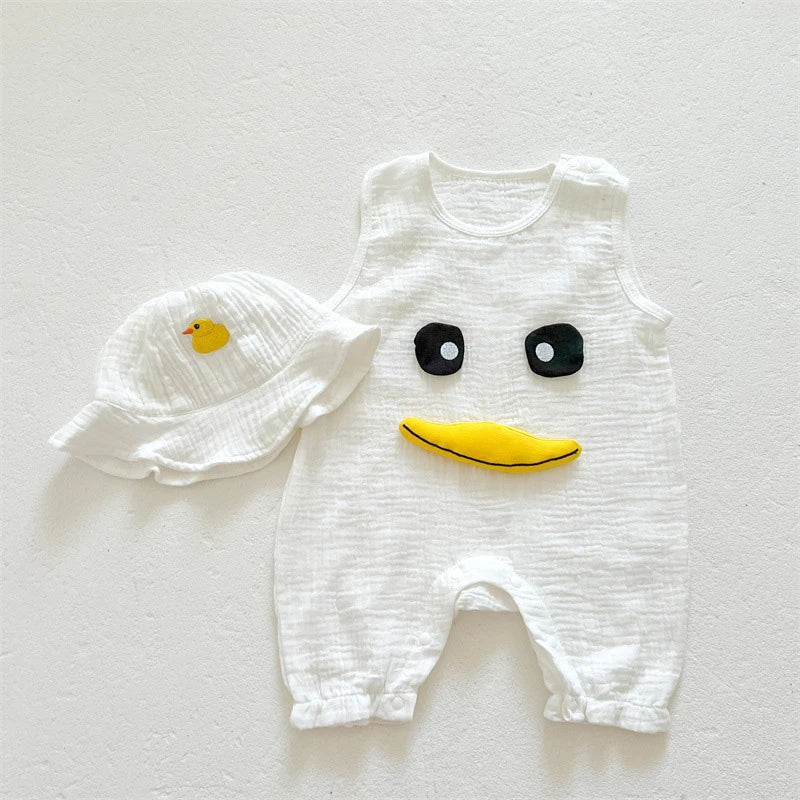 3Pcs Muslin Baby Jumpsuit Set | Stylish Summer Outfit for Kids
