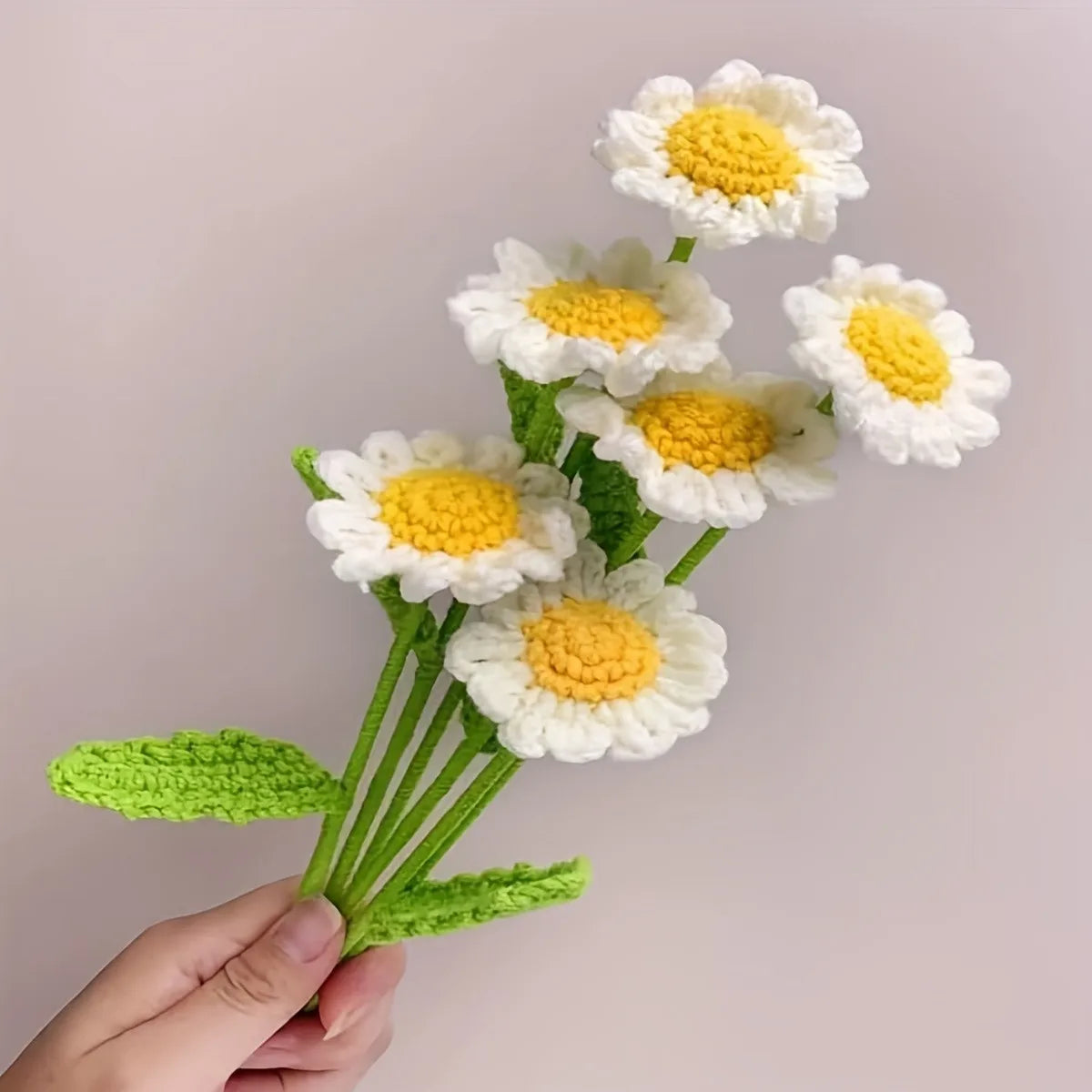 5-Piece Handmade Crocheted Daisy Set | Charming Home Decor