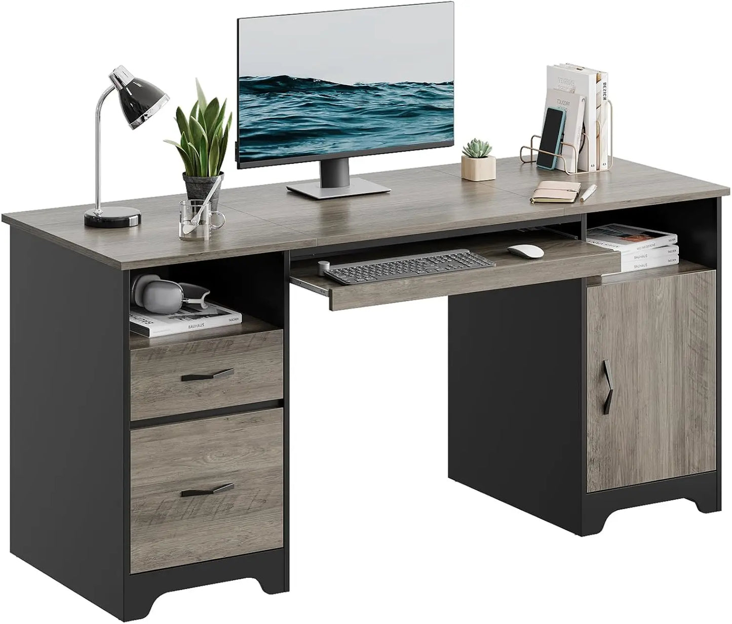 59” Executive Desk with Storage | Modern Computer Desk