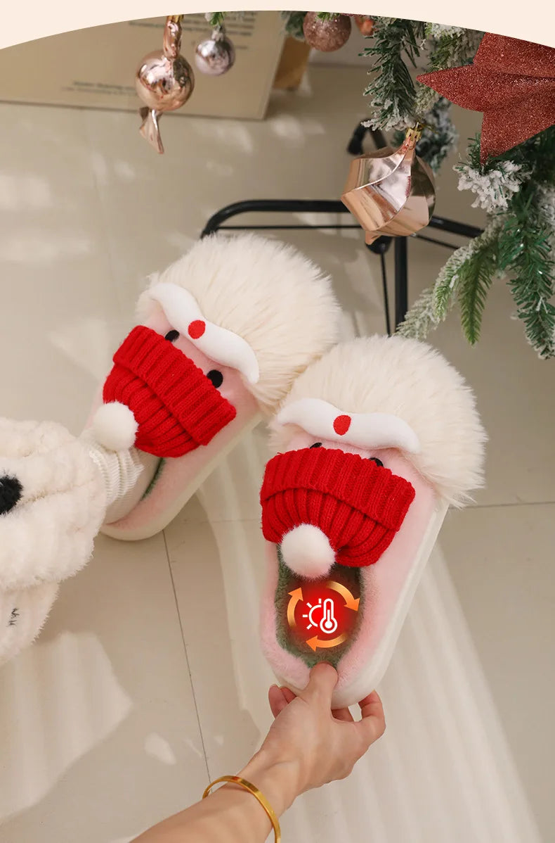 Women's Cute Santa Claus Plush Slippers | Cozy Christmas Indoor Shoes