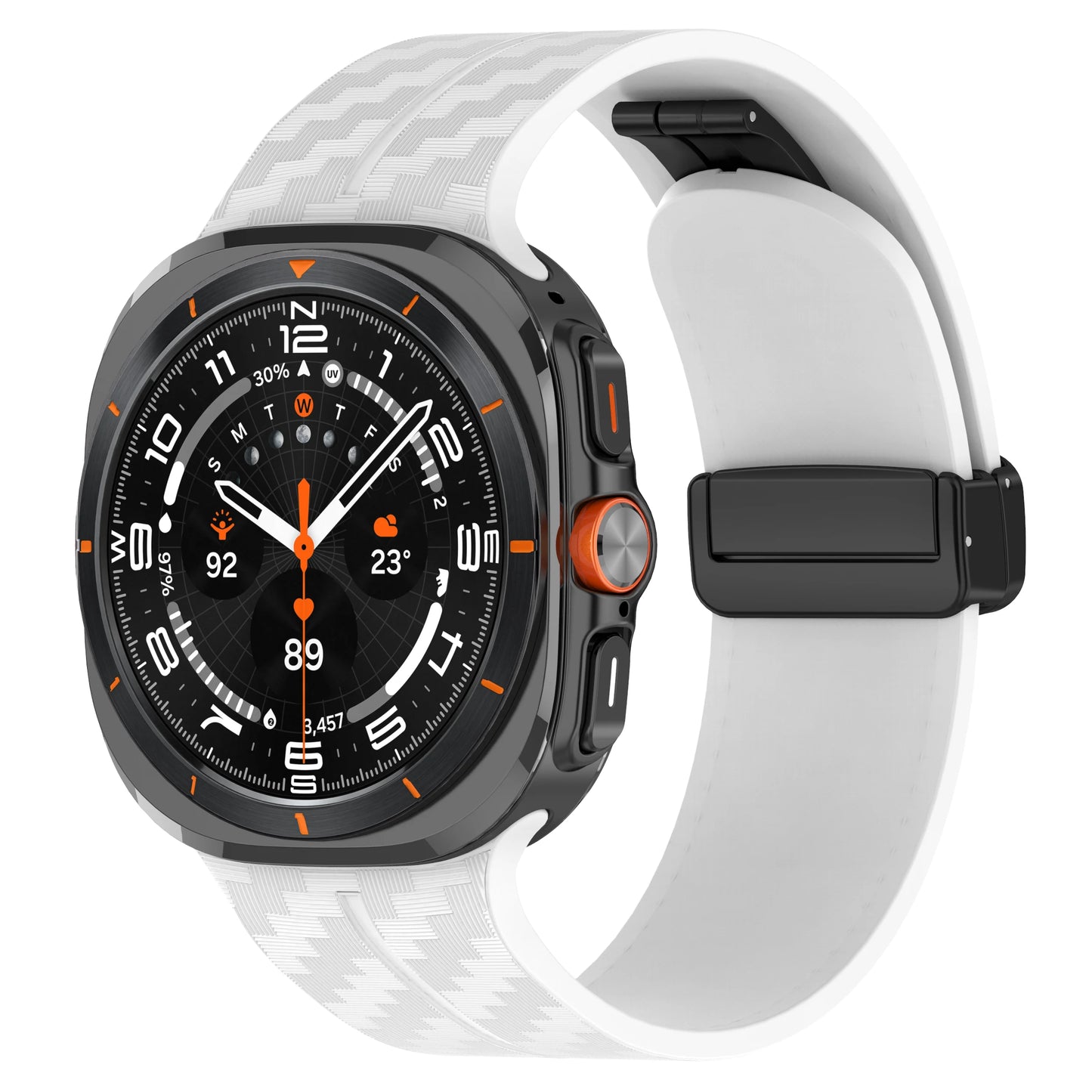 Silicone Sport Strap for 47mm Smartwatch | Magnetic Folding Clasp