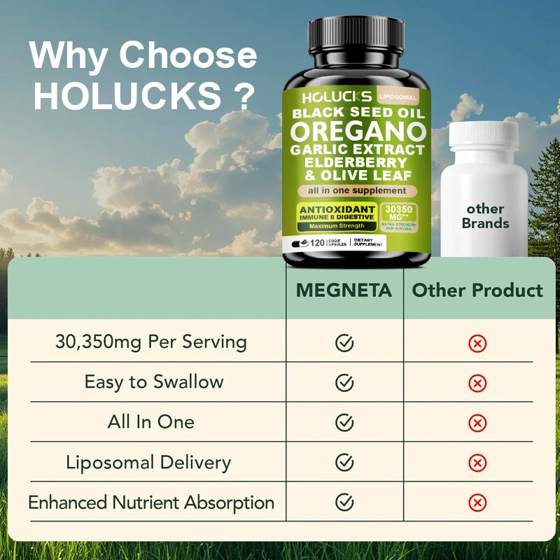 10 in 1 Oregano Oil Supplement with Immune & Digestive Support