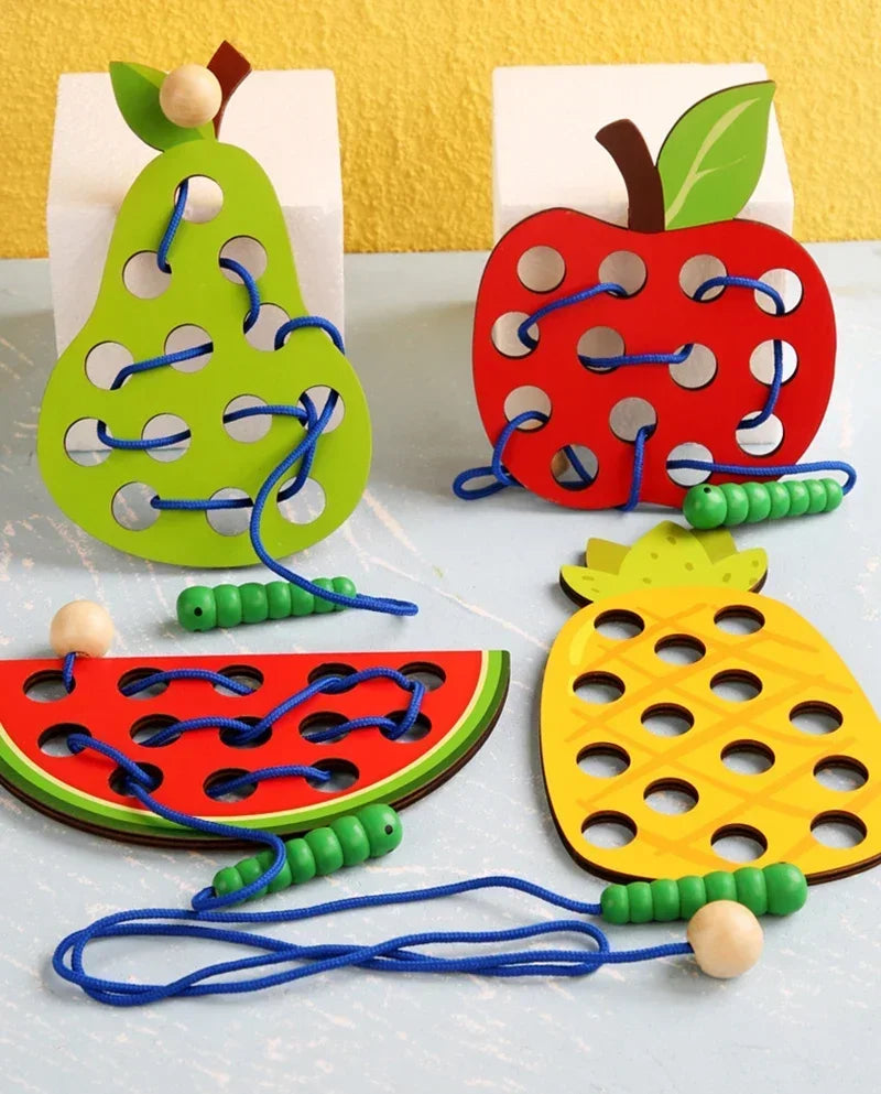 Educational Wooden Lacing Toy | Enhance Fine Motor Skills