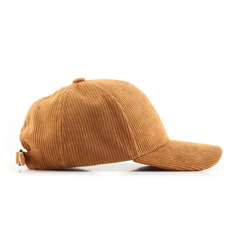 Unisex Solid Corduroy Baseball Cap | Vintage Snapback Trucker Hat
