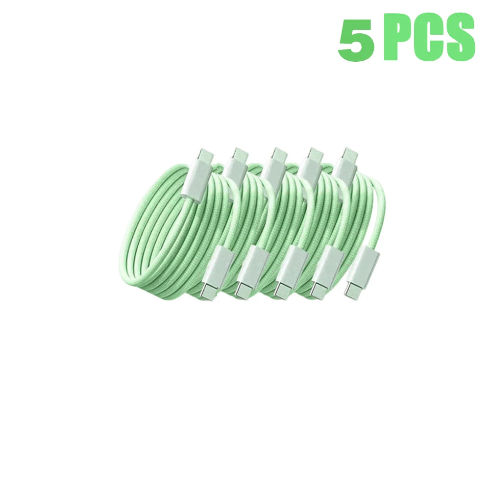 5PCS 60W USB C Cable | Fast Charger & Data Transfer Cord