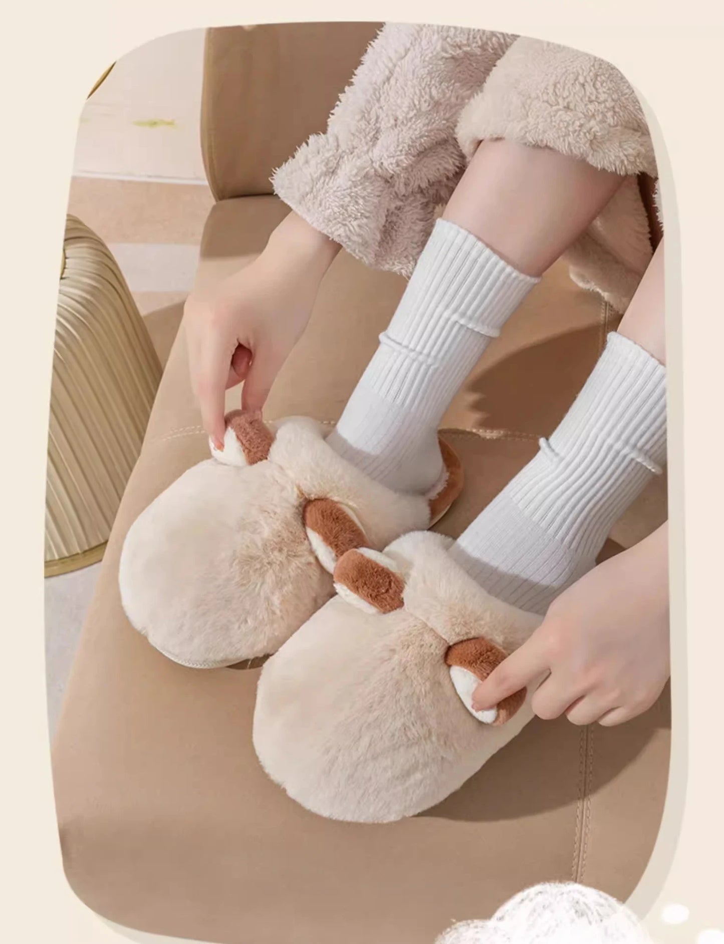 Women's Anti-Slip Plush Cotton Slippers | Cozy Warm Home Footwear