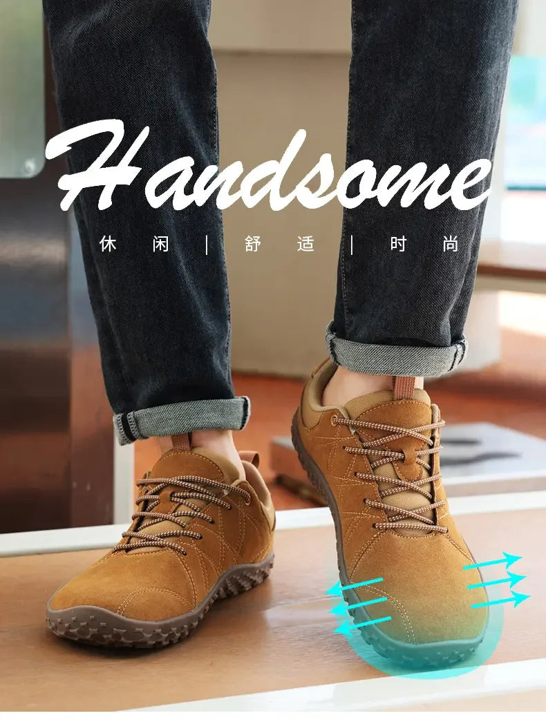 High Quality Leather Sports Shoes for Wide Feet | Anti-Slip Design