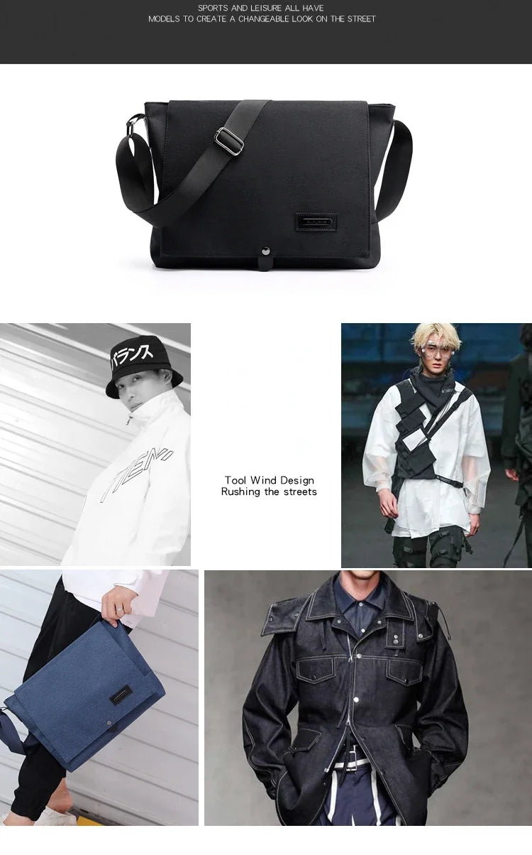 Bolso Bandolera de Lona para Hombre | Elegante Bolso de Mano para Negocios y Ocio