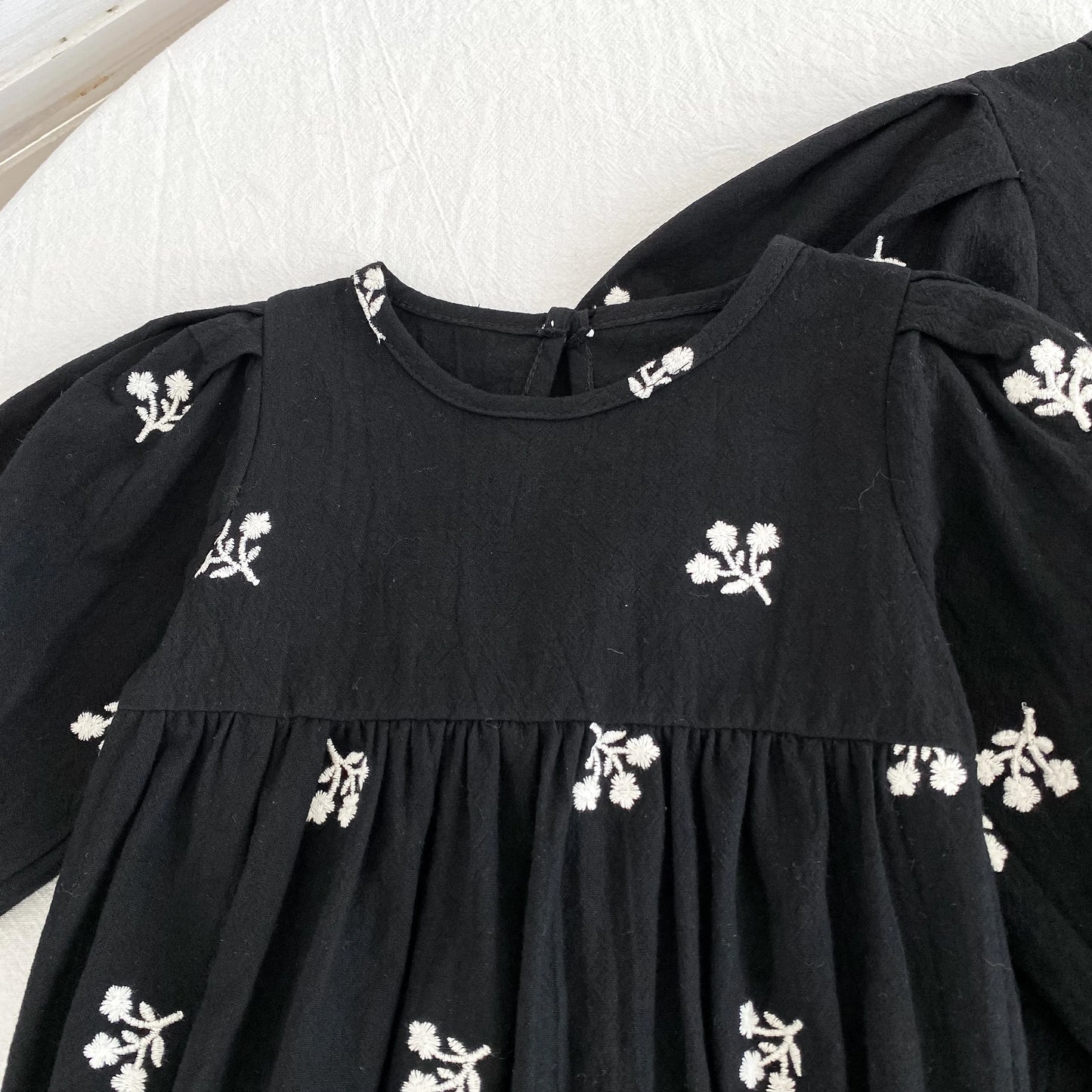 Baby Girls Embroidered Bow Romper | Cozy Autumn Jumpsuit