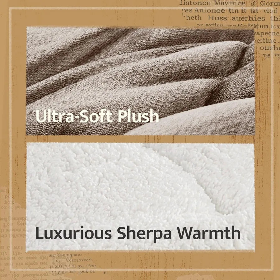Reversible Plush Sherpa Comforter Set | Ultra Soft Winter Bedding