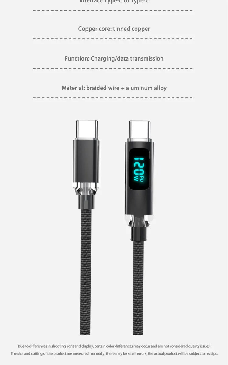 120W USB Type C Fast Charging Cable | 6A for All Devices