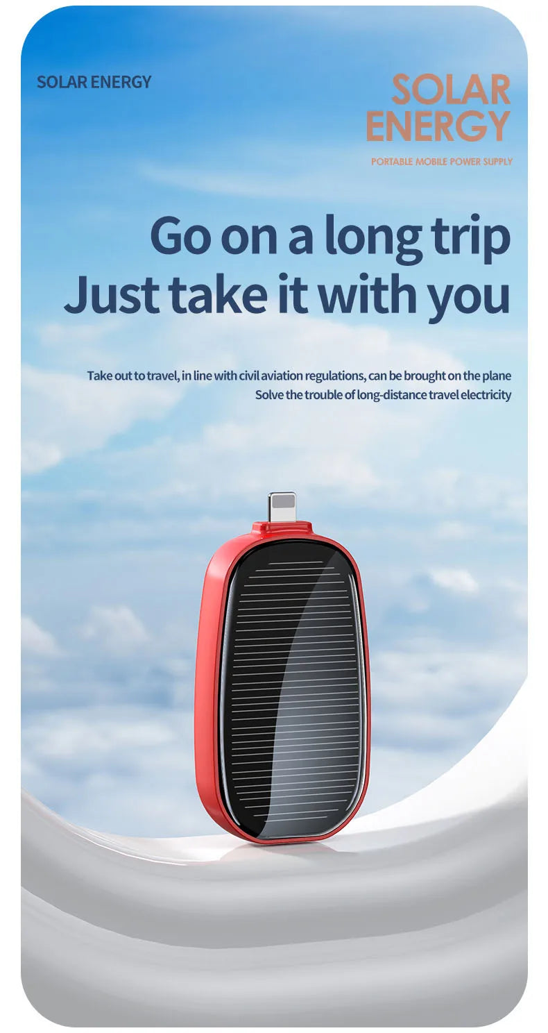 Portable Solar Power Bank 1200mAh | Fast Charging External Battery