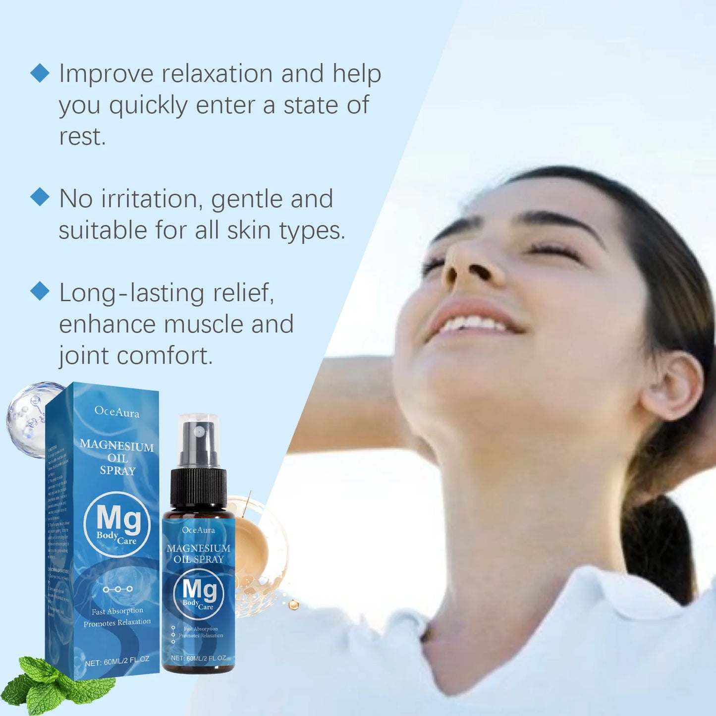 Magnesium Oil Spray for Relaxation & Muscle Relief | Better Sleep